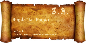 Bogáts Magda névjegykártya